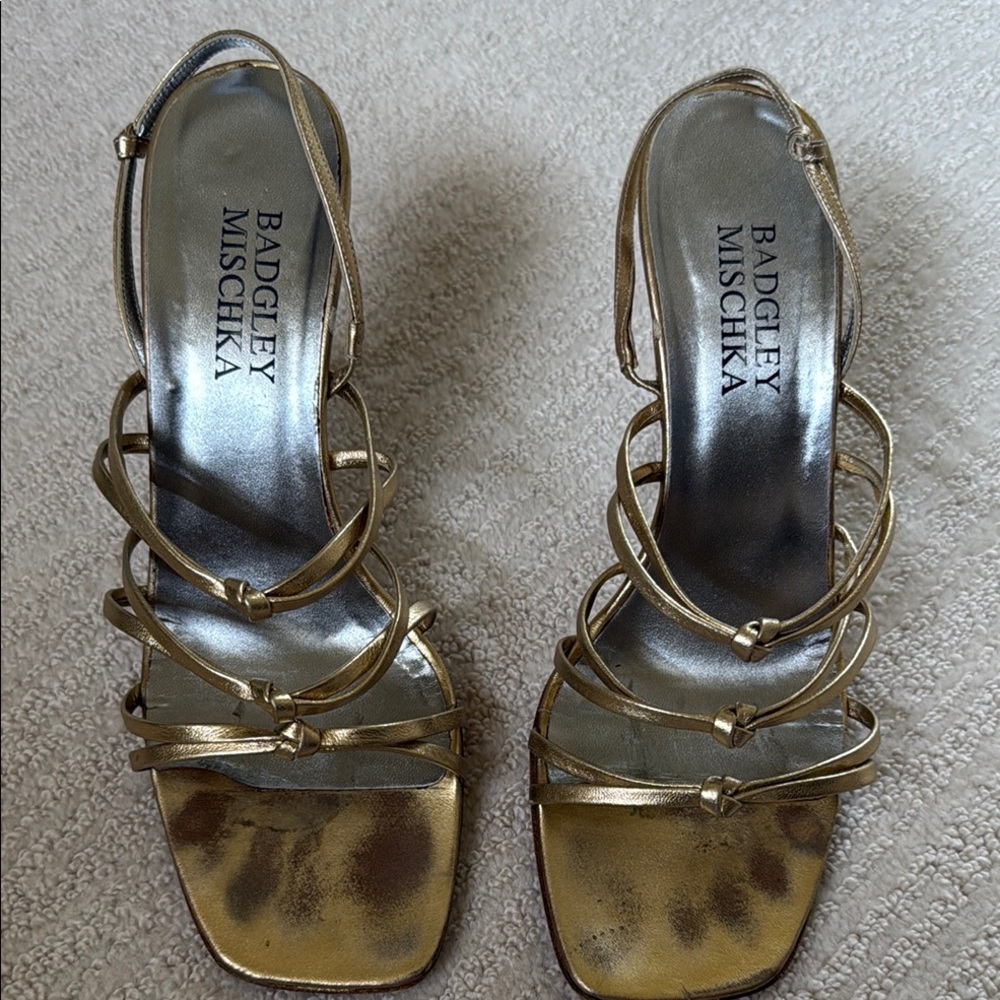 Badgley Mischka Gold Metallic Heels